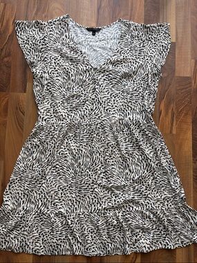 Banana Republic Woman’s Size XL Black & Cream Abstract Animal Print Dress
